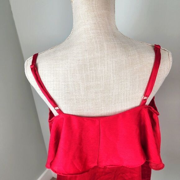 Torrid Women's Adjustable Spagetti Strap Front Ruffle Lined Top Size 00 Or M/L - Picture 5 of 6